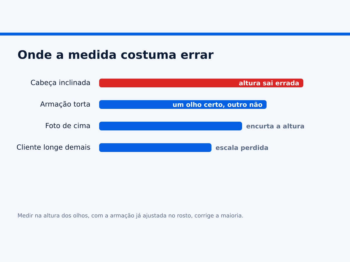 Os erros mais comuns na medição de DNP e altura em ótica.